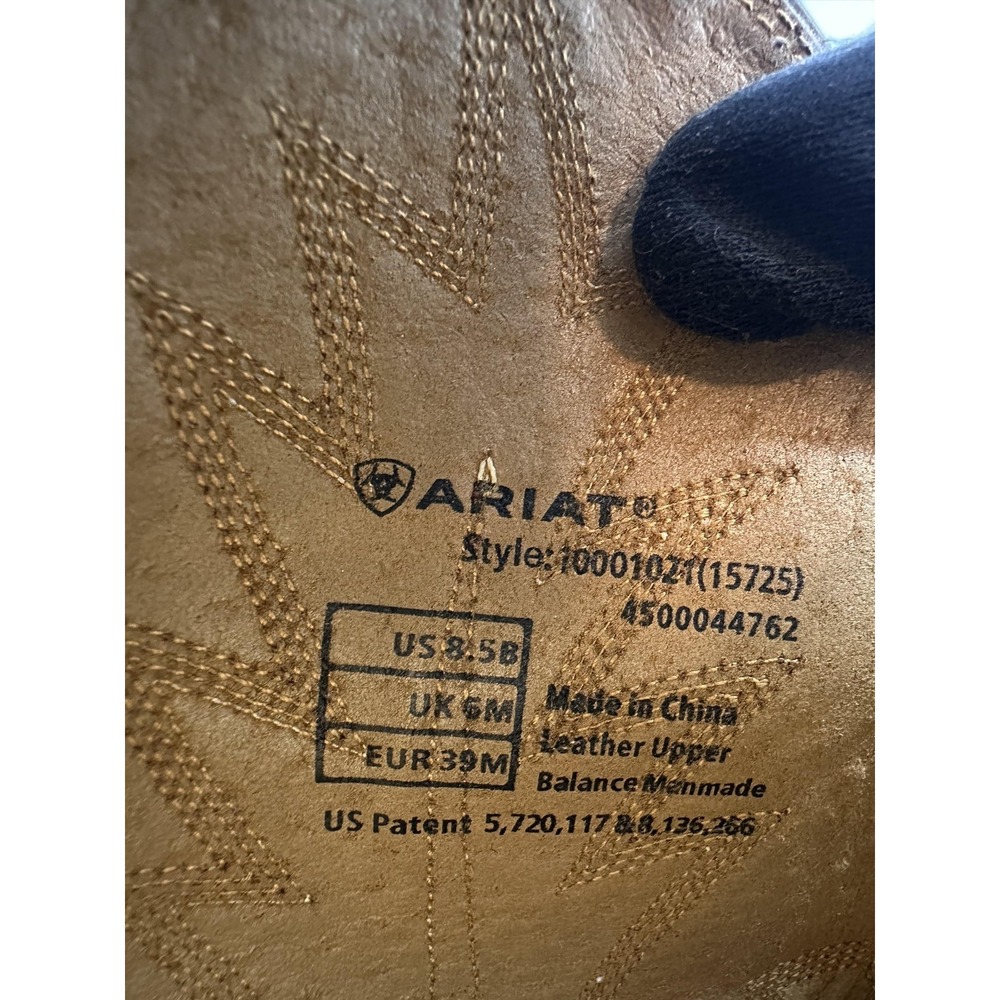 Ariat Boots Mens Size 8.5B Brown Heritage Leather Western‎ Cowboy Style 10001021 - Picture 2 of 11